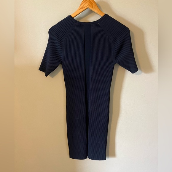 Everlane Navy The Sport Rib Knit Ribbed Bodycon Sweater Dress Medium - Picture 8 of 8